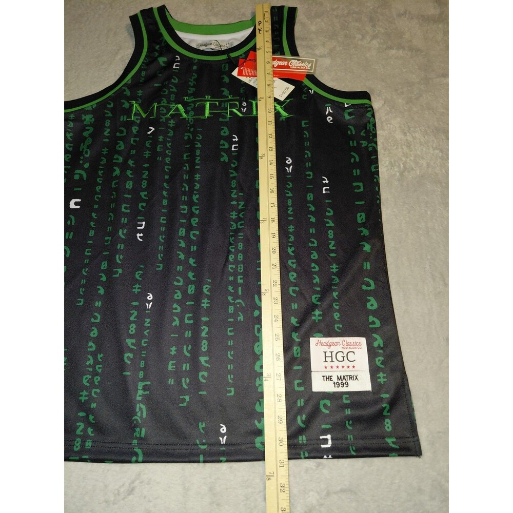 Headgear Classics Matrix Large Basketball Tank Jersey Black Neo #1 Movie 1999 - Picture 4 of 7